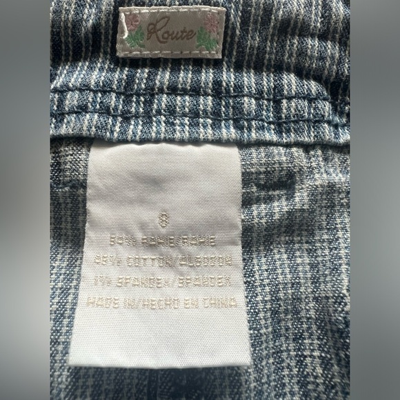 Vintage Y2K Route 66 Pin Stripe Jean Mini Skirt. Size 8 - Picture 6 of 7